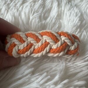 Tory Burch Orange and Cream Braided Bracelet